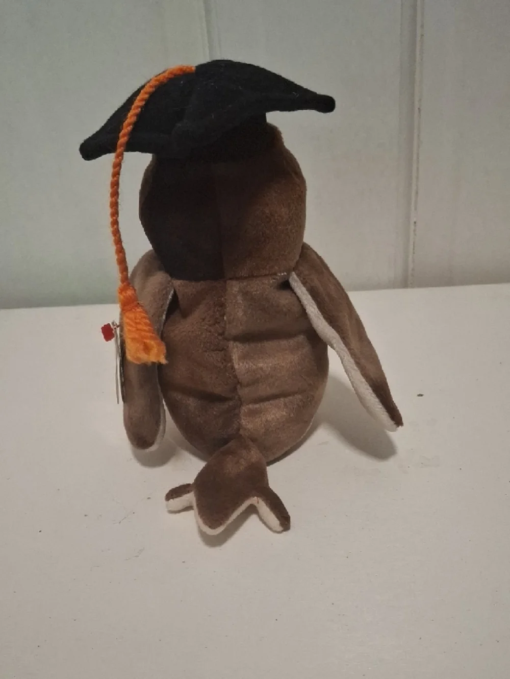Ty Beanie Baby Graduation Owl Plush w Orange Beak Class Of '98